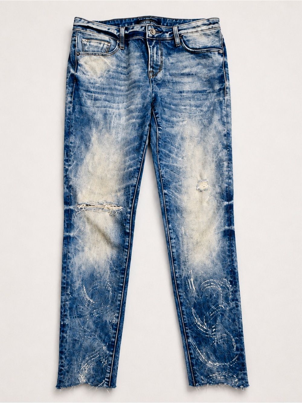 Cult of Individuality Zen Raw Hem Distressed Jeans 28 Y2K Acid Wash